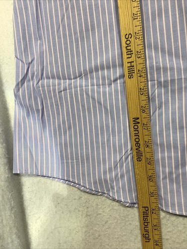 Camisa para hombre Club Room manga corta con botones XL 18 azul rosa nueva con etiquetas - Imagen 6 de 8