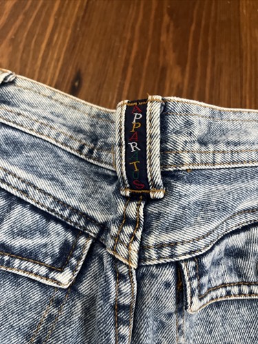 Pantalones de mezclilla azules vintage retro de los años 80 APPARATUS LAVADO A LA PIEDRA niños 10 ajustados 10S - Imagen 6 de 15