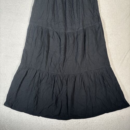 NWT J Crew Midi Dress Women’s Size XL Black Tiered Sleeveless Ruffle Gauze - Picture 3 of 12