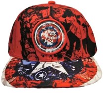 Captain America All Over Print Logo Adjustable Snapback Cap/Hat