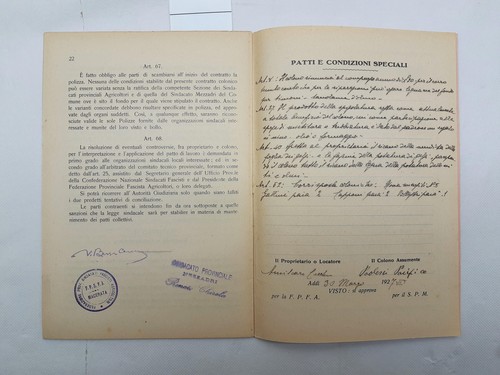Patto colonico fascista per la provincia di Macerata agricoltori 1926 -3166 - Imagen 3 de 3