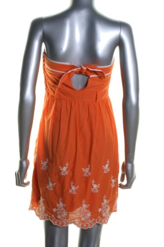 City Triangles Junior Girl's Dress Tangerine Strapless Embroidered Eyelet 5 NWT - Picture 3 of 6