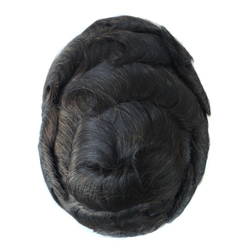 Herren Echthaar Ersatz System Fein Mono Toupet Indisch Remy Haarteile #2 - Bild 6 von 8