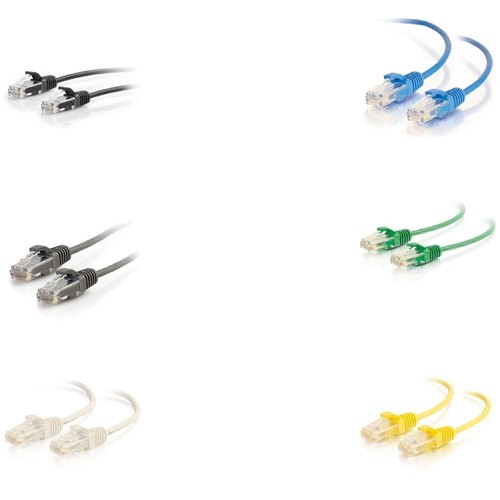 Cable de conexión de red Ethernet delgado Cat6 sin enganches (UTP) de 1,5 pies (0,46 m)-C2G - Imagen 2 de 15