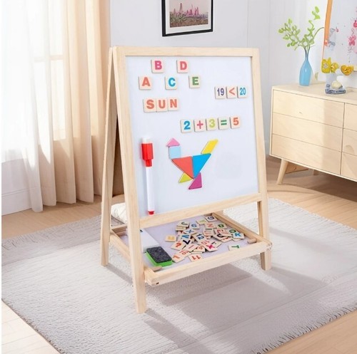 Kinder Holz faltbares doppelseitiges Zeichenbrett und Staffelei, multifunktional - Bild 9 von 9