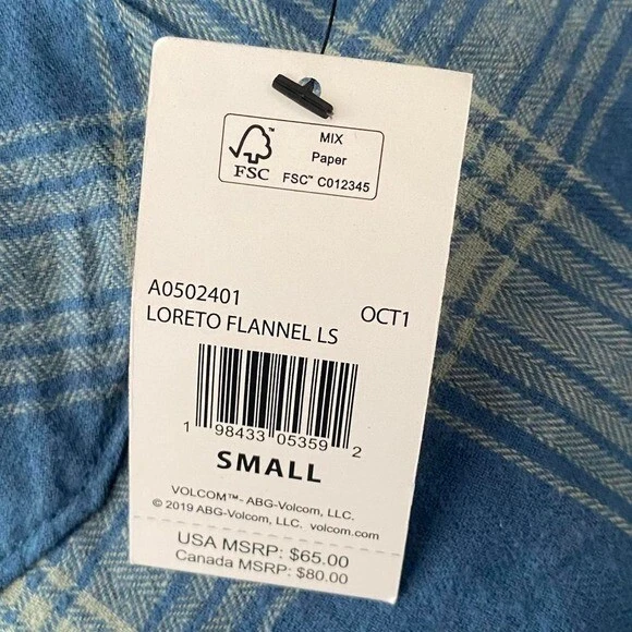 Camisa de franela azul Volcom Foto 3 de 4