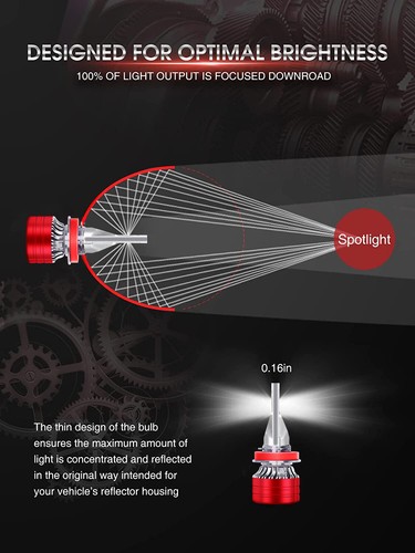 H11 CSP LED Headlight Super Bright Bulbs Kit 10000K White 330000LM High/Low Beam - Picture 9 of 16