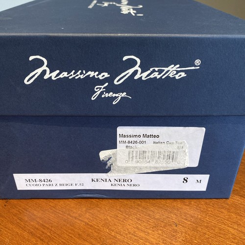 Massimo Matteo Herren Italienische Kappenschuhe, Oxford-Dressschuhe Schwarz 8 M Leder - Bild 16 von 16