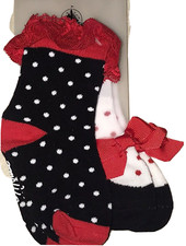 Disney Parks Minnie Mouse Red Bow Ruffles Infant Socks 18-36 Months 2 pr No Slip