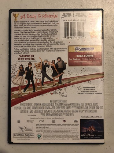 High School Musical 3 Senior Year DVD 2009 Disc - Picture 2 of 3