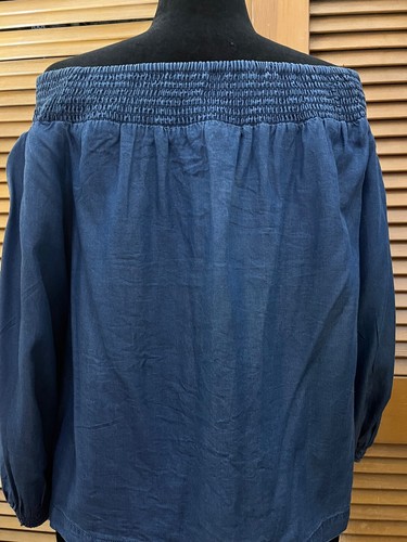 Gap Damen Chambray Cold Shoulder Top - Petite Large - Bild 3 von 4