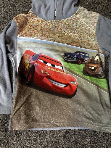 Disney Store Exvlusive Cars Lightning McQueen Hoodie Gray - Picture 2 of 6