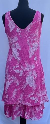 Damen abgestuft ärmellos gefüttert Baumwolldruck lang italienisch Midi-Kleid - Bild 33 von 50