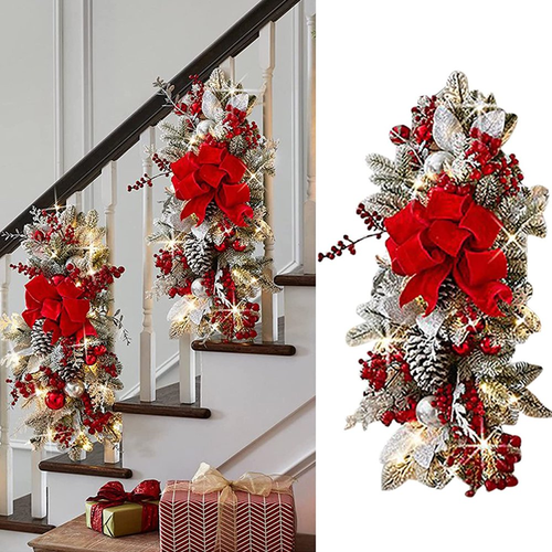 Christmas Swags and Garlands Decorations with Lights Cordless Stairway Swag Chri - Bild 10 von 13