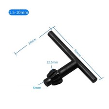 2Pcs Drill Chuck Key To Tighten and Loosen The Jaw 6mm Pilot 12.5mm Gear