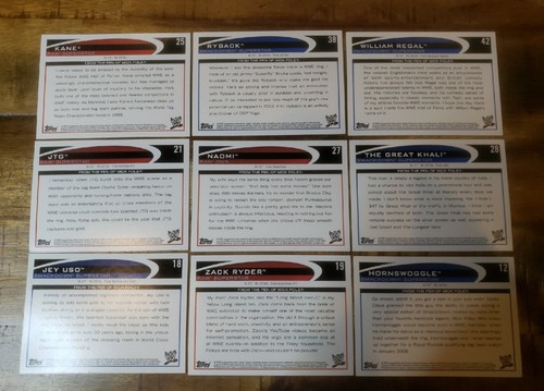 Blue Parallel 9 Card Lot. WWE Topps 2012 - Picture 2 of 3