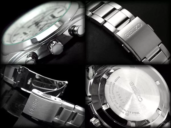Seiko chronograph 100m stainless deals steel