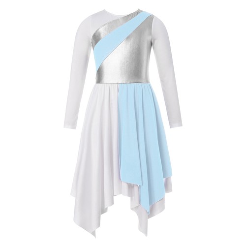Kids Girls Lyrical Dance Dress Praise Tunics Church Liturgical Worship Costume - Picture 52 of 76
