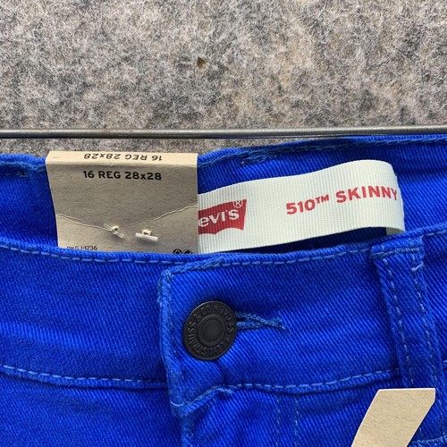 Levis 510 Jeans Youth 16 Reg 28x28 Kids Blue Denim Pants Skinny Fit Outdoors - Picture 5 of 14