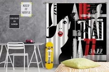 3D Fashion Art Alphabet ZHUA1248 Photo Curtain Window Blockout Fabric Amy 2023