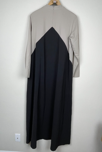 Vestido Aakasha Largo Negro Bloque de Color Modesto XL Arte para Usar Lagenlook Lagom - Imagen 4 de 7