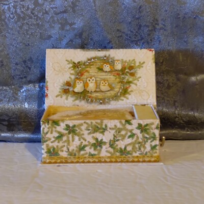 Punch Studio Owls Music Box Verbena Soap  Plays Beethoven's Ode to Joy 