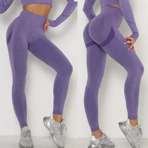 Hochtaillierte Damen-Yogahose Anti-Cellulite zerknitterte Butt-Leggings Push Up FITNESSSTUDIO - Bild 37 von 42