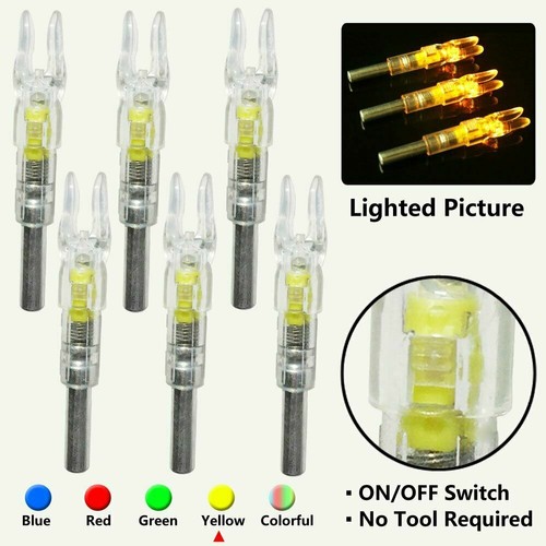 12/6PC Automatic LED Shooting Archery Arrows Lighted Nocks 6.2mm Arrow Nock Tail - Picture 13 of 17