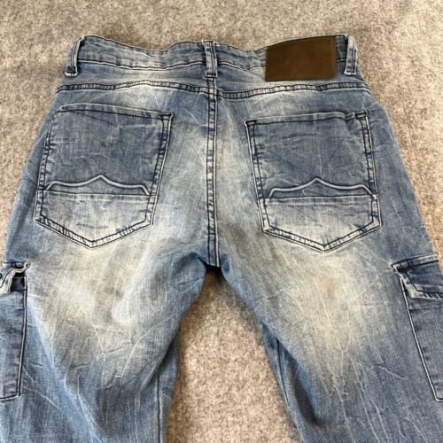 Pantalones de mezclilla 883 Police 29 34 * Carga de motociclista doble rodilla elásticos lavado claro azul cassady - Imagen 12 de 13