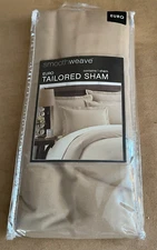 Euro Smooth Weave Tailored Pillow Sham Ivory 1 Pack New tan beige european