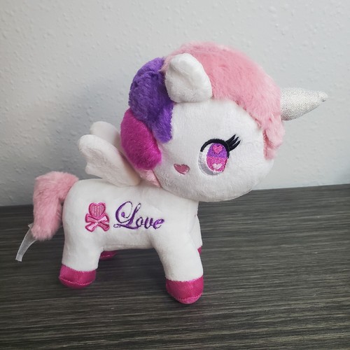 Aurora Tokidoki 7" Plush Lolopessa Unicorno Stuffed Animal Love White Pink