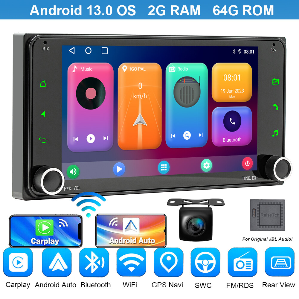 10.1-inch CarPlay Stereo Single Din: Floating Rotatable Touchscreen Wireless Android Auto - IPS Display Bluetooth Mirrorlink GPS Tracking WiFi AM FM Dual USB Backup Camera Input 2G+64G