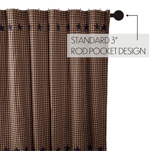 Navy Star Shower Curtain Country Farmhouse Primitive Blue Khaki VHC - Picture 4 of 6