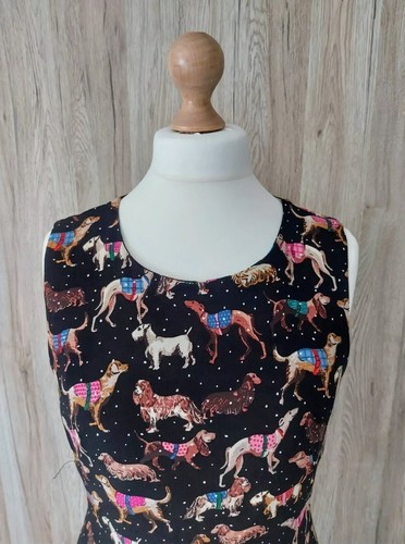 Size 14 New kidston Vintage Style Beautiful Snowy Dogs Tea Dress - Picture 14 of 24