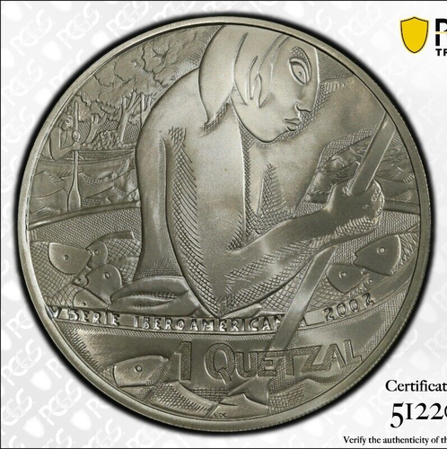 Guatemala, 5. Iberoamerikanische Serie, Quetzal 2002, Kanu Fischer, PCGS PR69DCAM