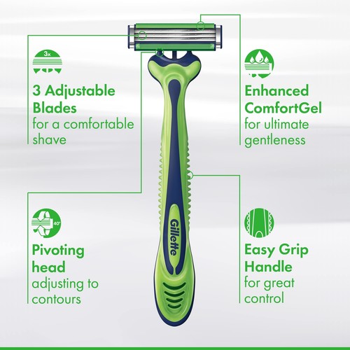 Gillette Sensor3 Sensitive Men's Disposable Razor 1 Razor - Case of 36 - Picture 2 of 8