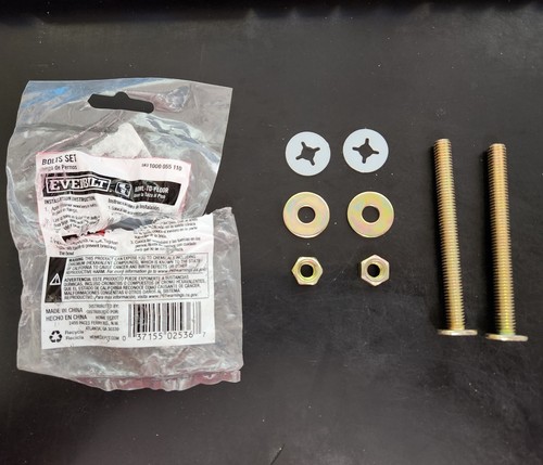 Toilet Bowl-To-Floor Steel Bolt Set Kit, 5/16 in. x 3-1/2 in. Cut-Off Design - Picture 3 of 3