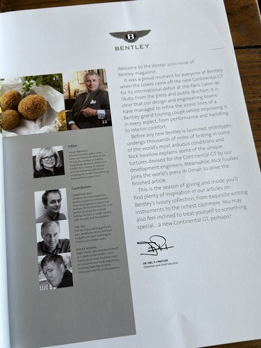 Official BENTLEY MAGAZINE Issue 36 Winter 2010 - English - Luxury Art Ad Pub - Imagen 3 de 4