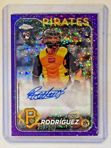 2024 Topps Chrome Update RC Endy Rodriguez Purple Speckle Refractor AUTO /299