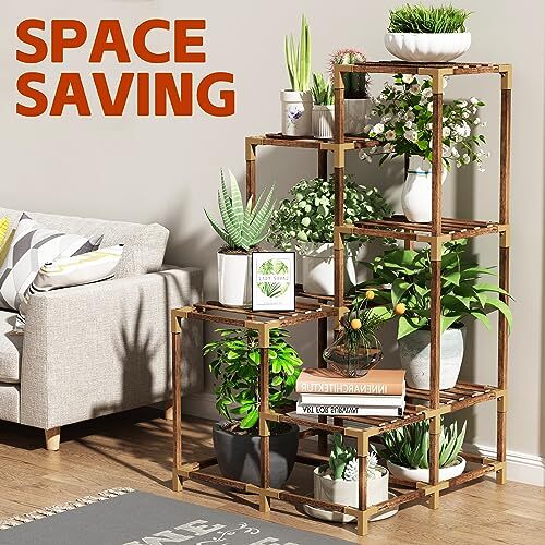 HOMKIRT Plant Stand Indoor Outdoor, 11 Tier Corner Shelf Assorted Item Shapes - Picture 8 of 60