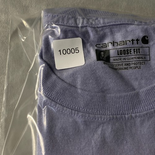 Carhartt Womens Small Short Sleeve Work T-Shirt Light Purple Pocket Tee Loose - Picture 12 of 12
