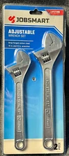JobSmart  2 Piece Adjustable Wrench Set, 10 in. & 12 in., Carbon Steel
