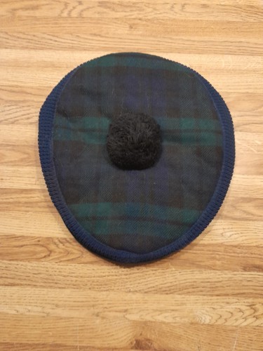 Schottisch grün blau kariert The Glenway Druckknopfkappe rein neu Wollkragen 100 % Nylon