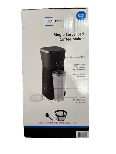 Mainstays 28035441 Iced Coffee Maker with 20 fl oz Reusable Tumbler and Filter, - Picture 1 of 3