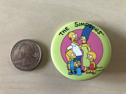 1989 The Simpsons Vintage Fox TV Show Cartoon Pinback Button #34885 - Picture 1 of 2