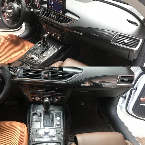 For Audi A7 2011-2018 4GB 5D Carbon Fiber black Pattern Interior DIY Trim Decals - Picture 6 of 10
