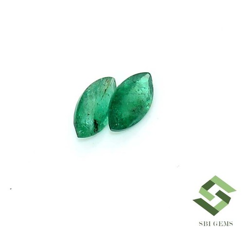 10x5 mm Natural Emerald Marquise Cut Pair 1.80 CTS Loose Certified Gemstones - Picture 8 of 8