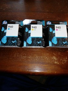 HP-940-Cyan-Yellow-Magenta-Ink-Cartridge-lot-C4903A-Open-box