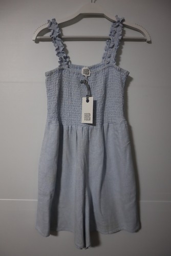 New With Tag - Seed Teen girl's blue/white stripe playsuit size 12