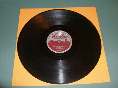 L.C. McKINLEY "I'M SO SATISFIED" VEE JAY-159 VG+ BLUES R&B 78 RPM 1950's ORIG. - Picture 2 of 2